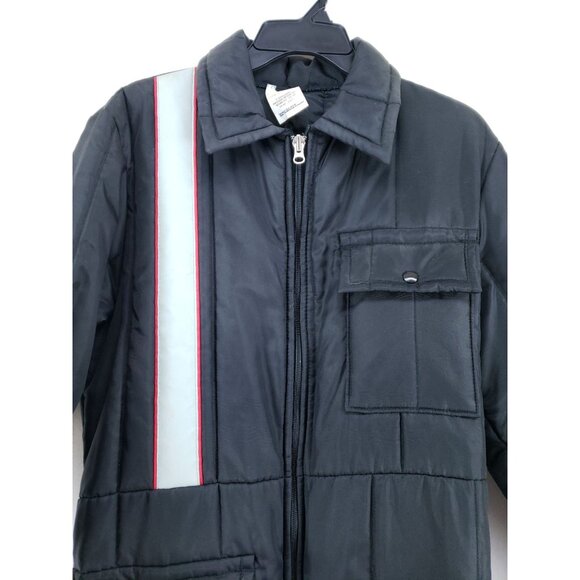 Vintage Insulated Snow Suit Coveralls Womens Size 12-14 Black Nylon Blend - Picture 8 of 10